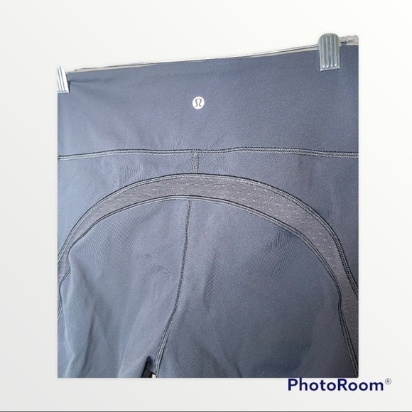 Lululemon Cobalt Gray Mesh High Rise Capri Leggings Women’s Size 10 activewear - Picture 3 of 6
